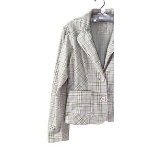 VTG Y2K Jacket Maurice Large Pastel Pink Plaid Coquette Light academia Soft Girl